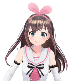 Kizuna AI (絆愛) - First Virtual YouTuber Portrait with Pink Bow and Sailor Outfit
